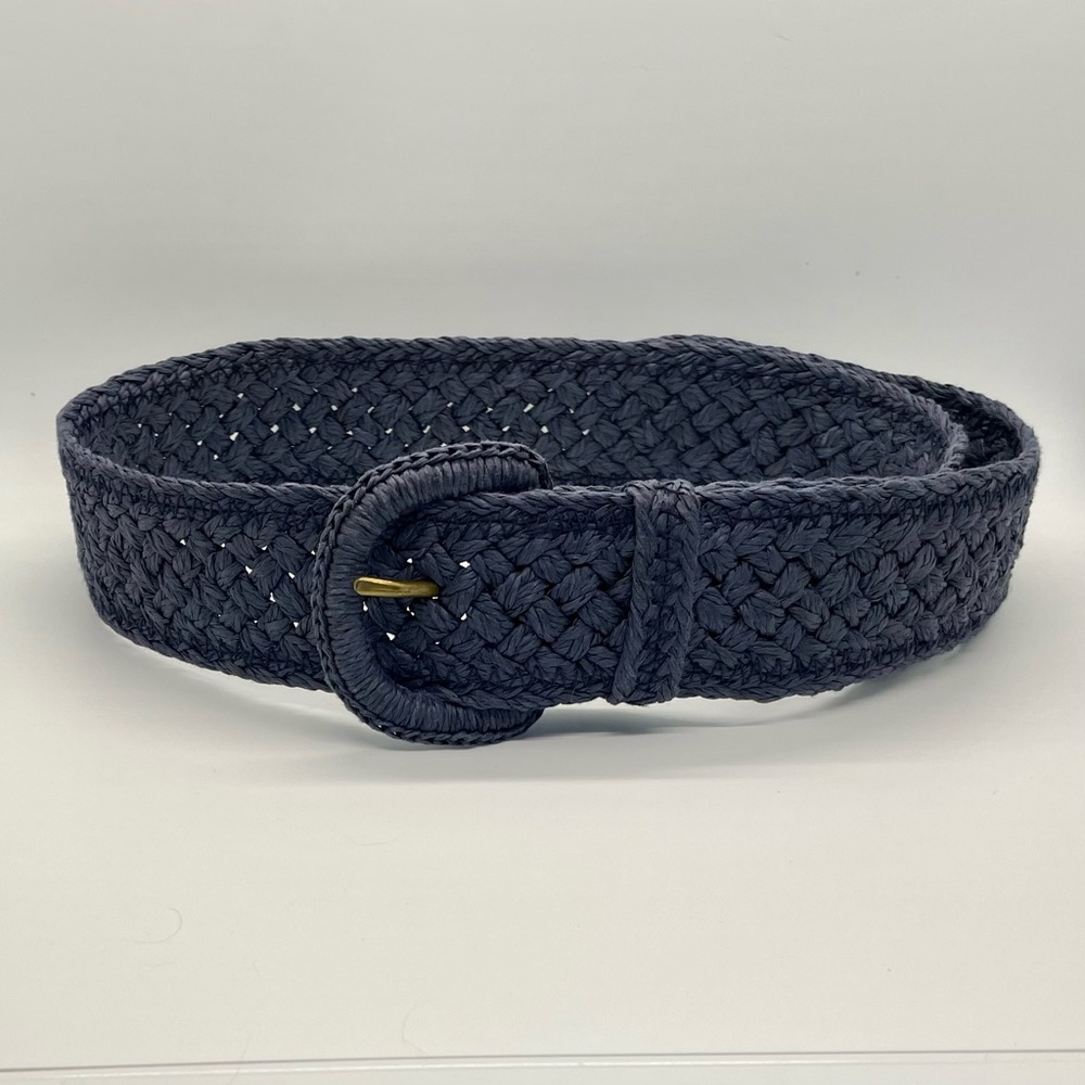 Lauren blue woven/wicker belt - medium